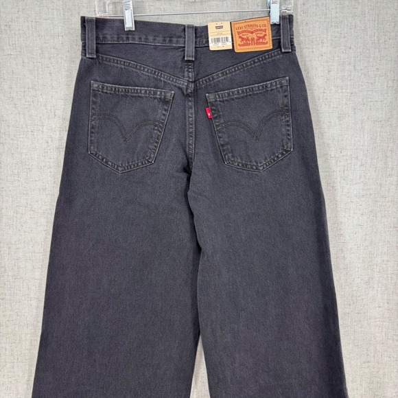 NWT Levis 94 Baggy Wide Leg Jeans Washed Black Denim Mid Rise Womens 27x31 - Picture 5 of 13